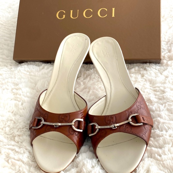 Gucci Shoes - NEW Gucci Guccissima GG Horsebit PeepToe Kitten Heel 247520 Size 8.5/38.5 - 🇮🇹